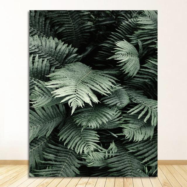 Настенная живопись, художественный постер, скандинавский ботанический принт, скандинавская картина для гостиной, домашний декор, зеленое растение, монстера, папоротник, холст