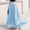 Tooxika  Spring and Summer Women's Pure Color Chiffon Skirt with High Waist and Big Swing