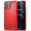 Protective Case - PROSHOP - for iPhone 12 Pro - Flexible - Red Carbon Effect - Shockproof