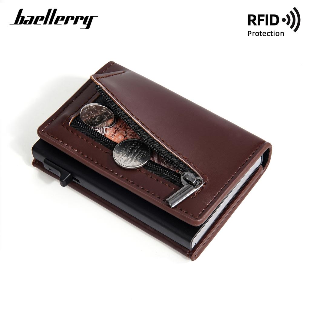 Новая мужская картхолдер, бизнес RFID автоматическая карта, боковой выдвижной кардхолдер, молния, магнитный кошелек для мужчин