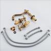 Gold Solid Brass Bathroom Basin Faucet Mixer Taps Antique Black Kitchen Sink Faucet Dual Handles 3 Holes Bathtub Faucet
