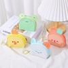 Kawaii Mini Cartoon Jelly Color Cute Animal Zero Wallet Gift Couple Zipper Frog Rabbit Coin Bag Women's Earphone Keychain Gift