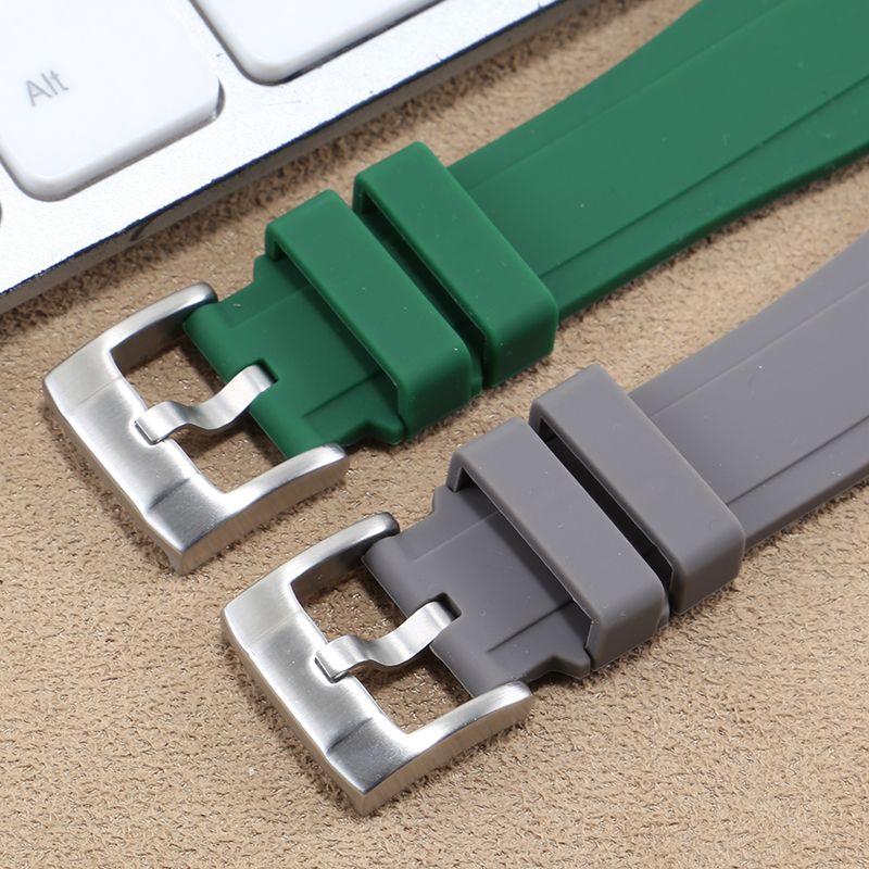 Резиновый силиконовый ремешок для Citizen Tissot Seiko Rolex с изогнутым концом, спортивный водонепроницаемый ремешок для часов, оранжевый браслет 18/19/20/21/22 мм