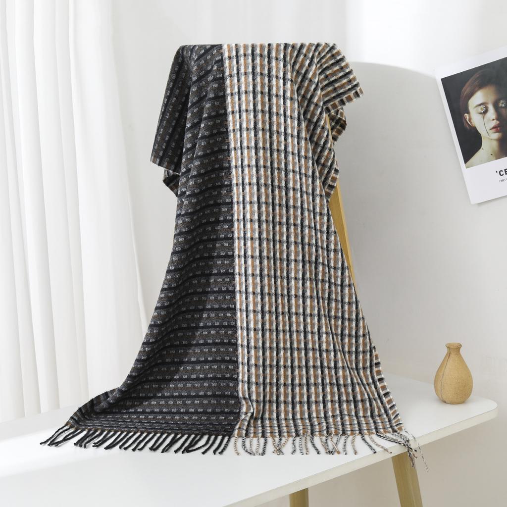 Осенне-зимний новый шарф женский утолщенный искусственный кашемир универсальный студенческий шаль длинный клетчатый шарф