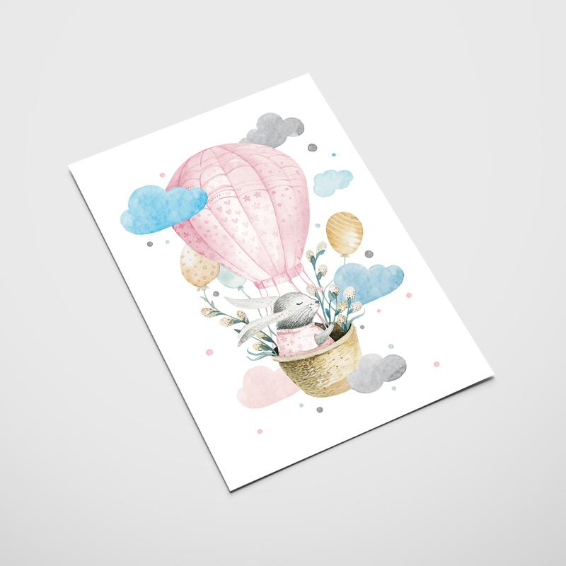 Плакат для детей зайчик из воздушных шаров