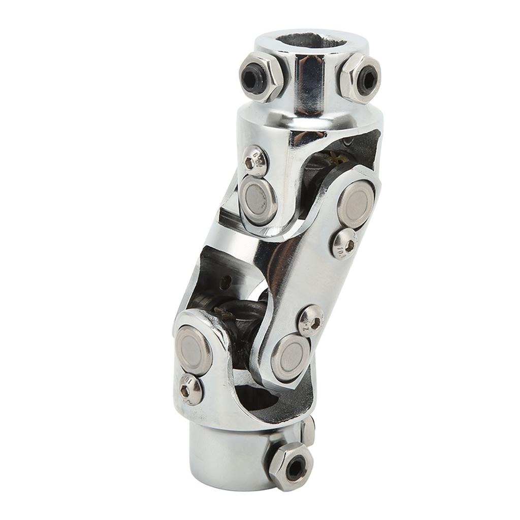Double Steering U Joint 3 4in DD X 3 4in DD 5.2in Length Chromed Steering Column Shaft Coupler for 3 4in Input Shaft