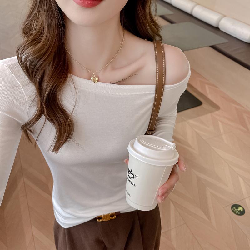 Женский топ-стрейч с открытыми плечами и длинными рукавами высшего качества