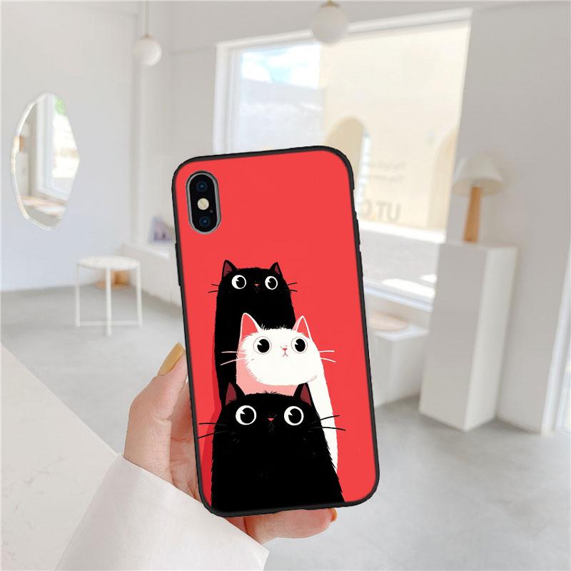 LO23 Чехол-бампер Мягкий Кот Котёнок Мяу для Samsung Galaxy S20 S21 S22 Ultra FE + Plus A21S A22 A24 A25 A26 A30 A30S A31