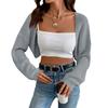 Women's Fashion Shawl-Style Knit Short Jacket Solid Color Cardigan Top