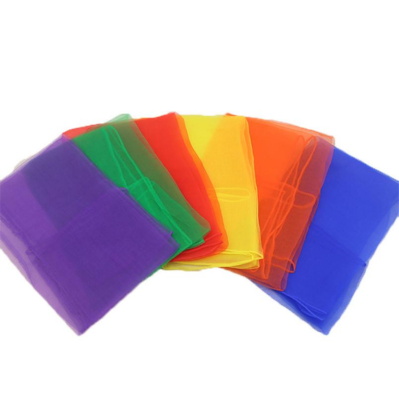 6 pcs colorful early childhood education children's gymnastics square scarves sports dance interactive game gauze scarves