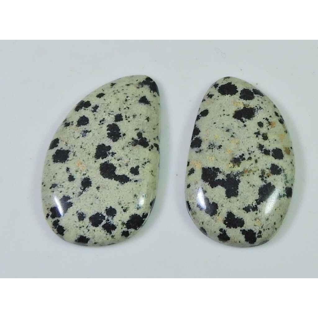 24.60Cts. Натуральный далматинец Джаспер (16 мм X 26 мм каждый) Пара кабошонов SK-2514