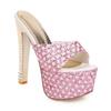 Sexy Slippers Women Summer Shoes Outdoor High Heels Platform Slides Ladies Luxury Designer Pink Red Stars Sandals Woman Big Size