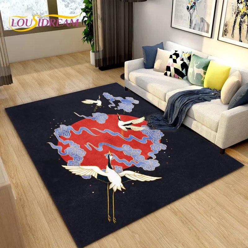 3D классический коврик в китайском стиле, большой ковер для гостиной, спальни, дивана, коврик для украшения, детские игры, нескользящий напольный коврик