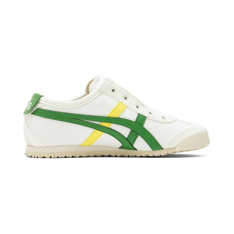ONITSUKA TIGER Mexico 66 Slip-On Leather Retro Durable Low-Top Running Shoes Kids Sneaker White Green 1184A085-103