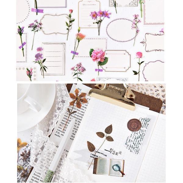 НОВЫЕ 40 шт./упак. милые наклейки с цветочным рисунком, этикетка для дневника с цветком, украшение для скрапбукинга, журнал, фотоальбом, каваи, канцелярские принадлежности