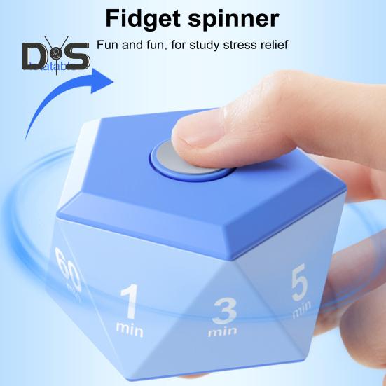 Rotating Timer 3-Color Lights Vibrate/Ring/Silent Modes Portable 1/3/5/10/15/20/25/30/45/60 Min Settings Study Relaxation Cooking Clock Timer