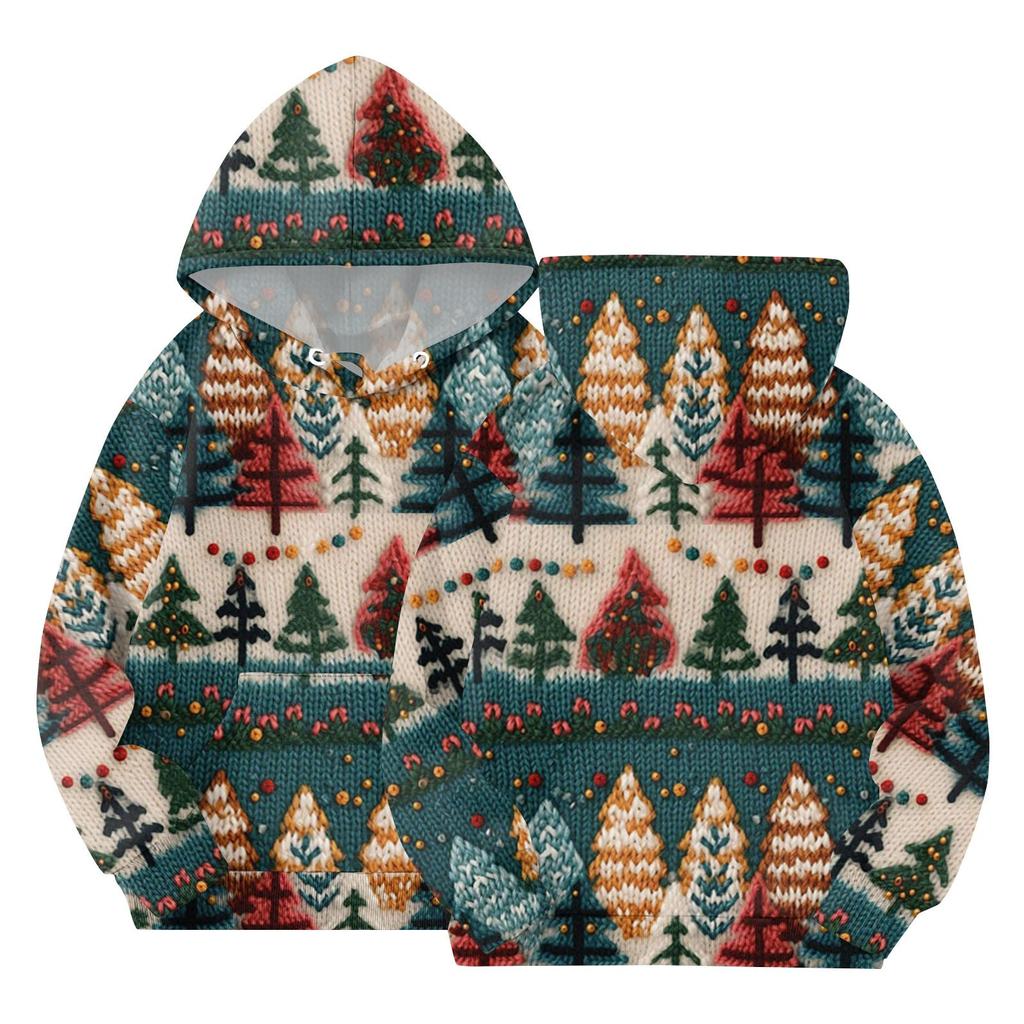 Детские толстовки с капюшоном, свободные рождественские принты, спортивная рубашка с капюшоном, модная спортивная рубашка