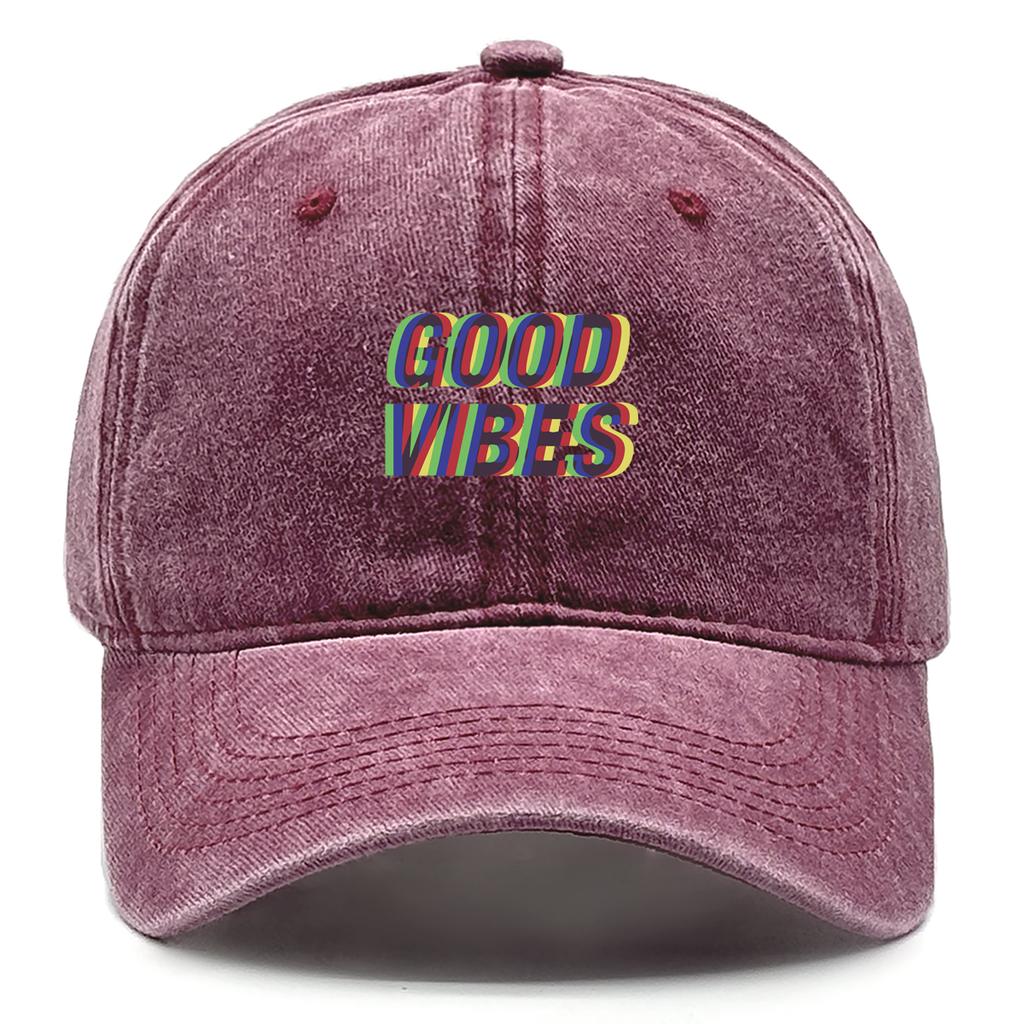 Unisex Baseball Caps "GOOD VIBES" Trucker Cap Casual Fashion Adjustable Baseball Hat Ideal Choice For Gifts One Size Fits All