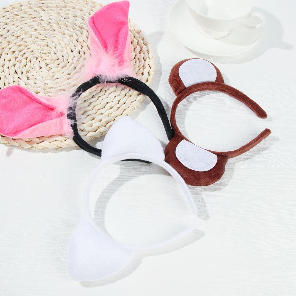 Theme Party Cosplay Cartoon Dog Zebra Hair Band Animals Ears Headband Party Supply Hair Accessories