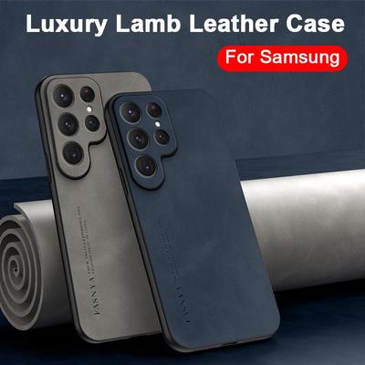 Кожаный чехол для Samsung Galaxy A15 A25 A35 A55 A24 A34 A54 A14 S22 S23 S24 Ultra Plus, матовый минималистичный противоударный мягкий силиконовый чехол для телефона