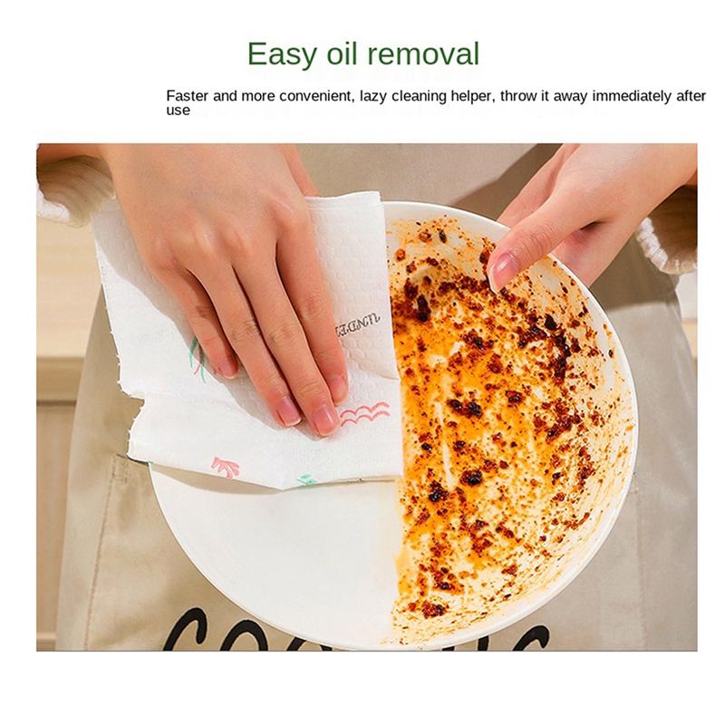 1 рулон многоразового ленивого тряпичного полотенца, кухонная тряпка, органическое полотенце для посуды, случайный узор