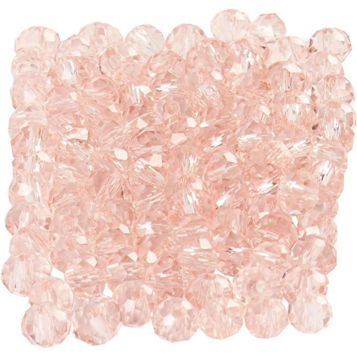 Perles en verre de cristal - réf 61666 - Couleurs vives - Ronde - Aplatie