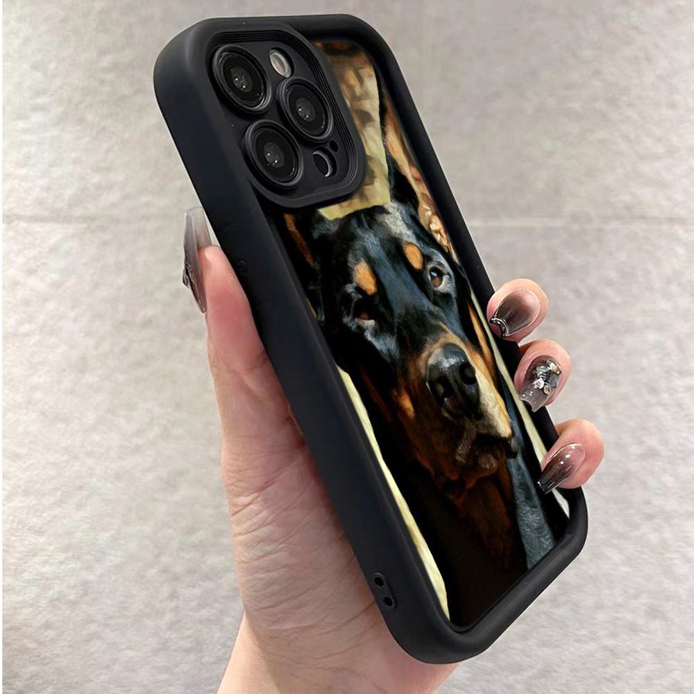 Мягкий чехол из ТПУ с ангельскими глазками для Samsung A10 A30 A50 A13 A23 A53 A14 A24 A34 A54 A15 A25 A35 A55 S20 S23 FE S24 Ultra Ae52 Animal Dog Doberman art