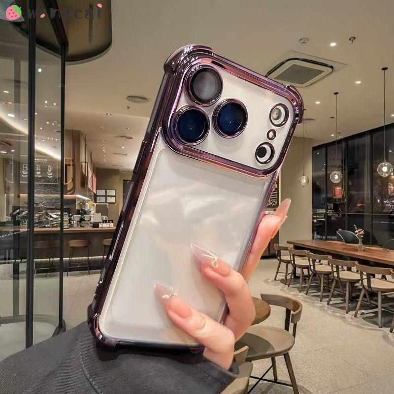 Роскошный прозрачный чехол с четырьмя углами для телефона Vivo Y21 Y21S Y20A Y20T Y20S Y19S Y19 Y18E Y17S Y16 Y15S Y12A Y3 с гальваническим покрытием рамки