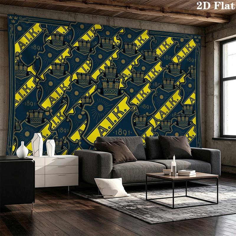 AIK Football Wall Tapestry Aesthetic Wall Hanging Printed Fabric Blanket Decorative Tapestries for Bedroom Living Room Home Decor