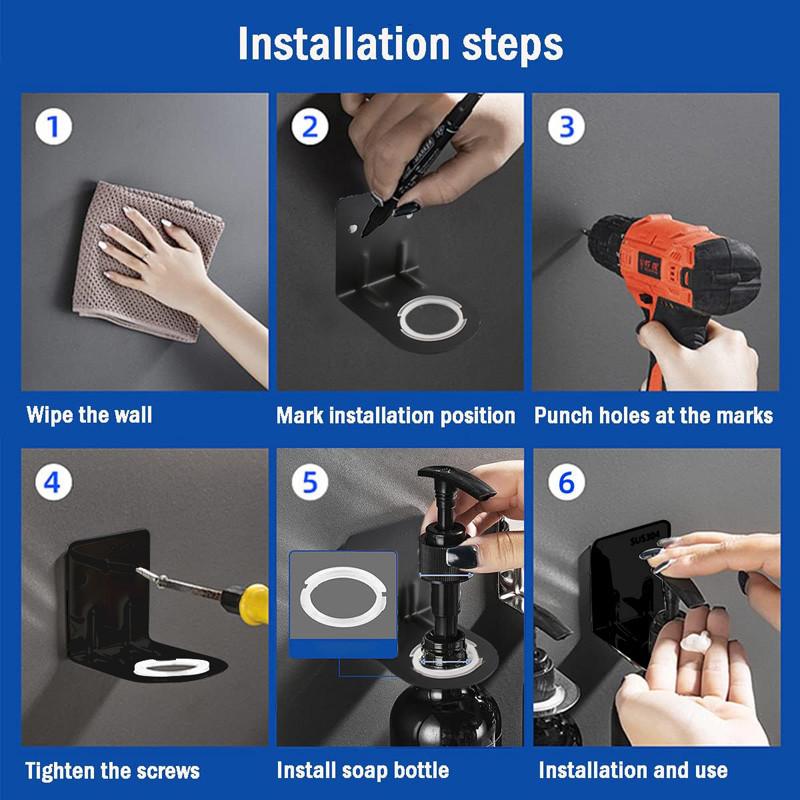 500 мл матовый черный флакон лосьона многоразового использования шампунь кондиционер гель для тела контейнер с этикеткой/стойка/поднос для ванной кухни