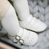 Детские туфли-пинетки для девочки, принцесса, ПУ, резиновая подошва: Однотонный Ретро Простой Дизайн