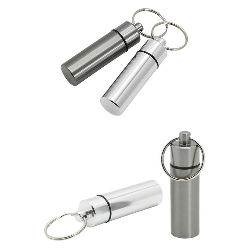 Мини водонепроницаемый алюминиевый сплав таблетка брелок коробка для хранения портативный дорожный контейнер для лекарств держатель для бутылок