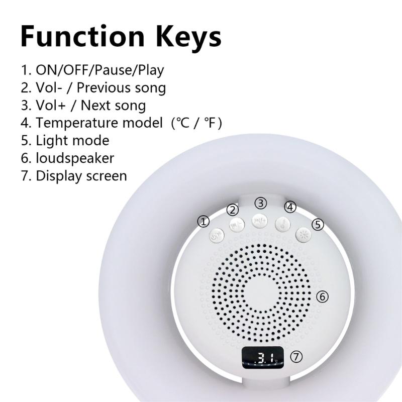 Плавающая Bluetooth-колонка с динамической светодиодной подсветкой, водонепроницаемость IPX6, отображение температуры для вечеринок у бассейна, плавания