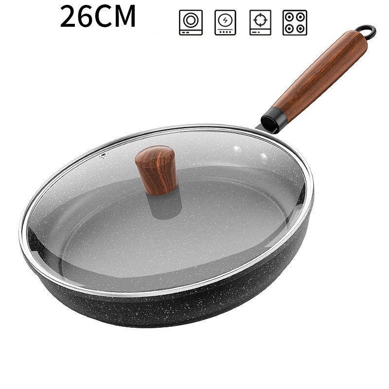 Frying Pan Wok Pan Non-Stick Pan 30/24/26/28cm with Cover Household Induction Gas Stove Universal Pot Cooking Steak Pancake Pan