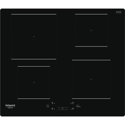 Индукционная плита - HOTPOINT - 4 конфорки - L60 см - HQ5660SNE - 7200 Вт - Черное покрытие из стекла