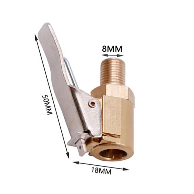 Car Auto Brass 6/8mm Tyre Wheel Tire Air Chuck Inflator Pump Valve Clip Clamp Connector Adapter Car Accessories For Compress