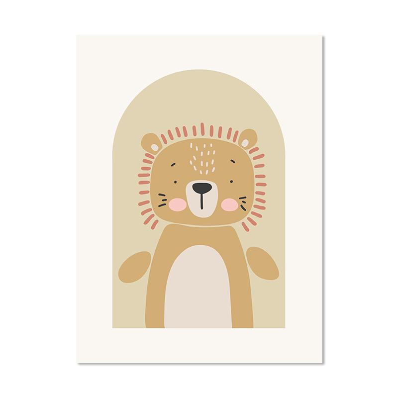 Мультфильм милый лев бегемот медведь жираф животные детские плакаты принты холст картины настенные художественные картины детская комната домашний декор