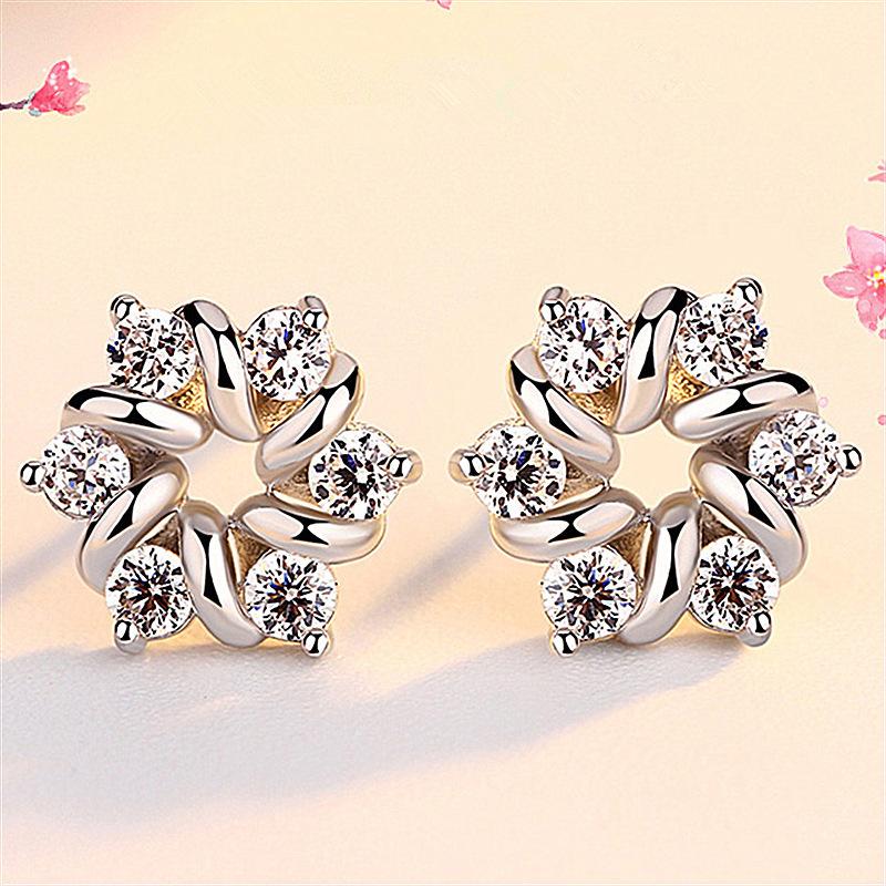 925 Silver Star Stud Earrings AAA Zircon High Quality For Women Earring Wedding Fashion Jewelry Accessories Party Gift
