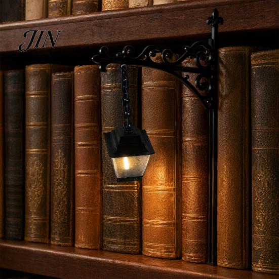 Классический дизайн лампы для библиотеки, 3D-печатный светильник-призрак для книжной полки, Теплый светодиод с силуэтом винтажного уличного современного аксессуара, Декоративный уголок для книг