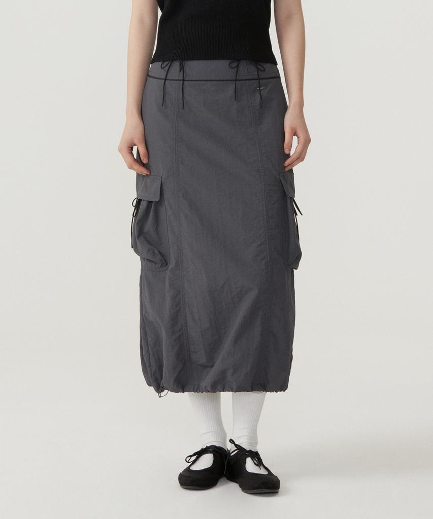 Covernat Woman String Cargo Skirt Charcoal