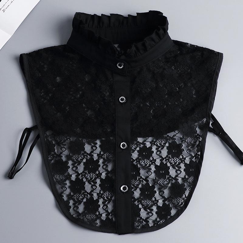 Fashion White Fake Collar Women Detachable Collars Black Woman False Collar Lace Removable Half Shirts Tie Top Collars Decor