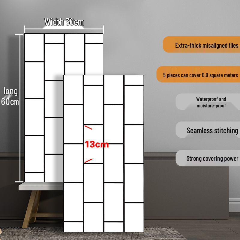 Скандинавский стиль Черно-белая плитка в клетку Самоклеящаяся наклейка на стену для декора магазина молочного чая и закусок.