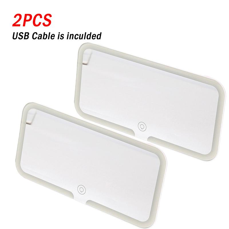 Auto Mirror Sun Visor Makeup Mirror LED Touch Screen Three Light Modes Adjustable Rechargeable Car Interior Rear Vanity Mirror