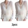 2 шт. мохеровый вязаный кардиган весна-осень свободный крой свитер с переплетением свободный темпераментный топ женская куртка