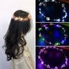 1/2Pcs Colorful LED Rose Flower Crown Adjustable Wedding Bride Floral Hair Wreath Headband Garland Headpiece Hair Accessories Party Photo Props