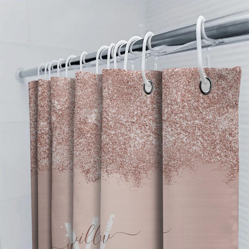 Custom Shower Curtain With Glitter Design For Bath Decor Modern Bathroom Accessories For Her Gift Idea