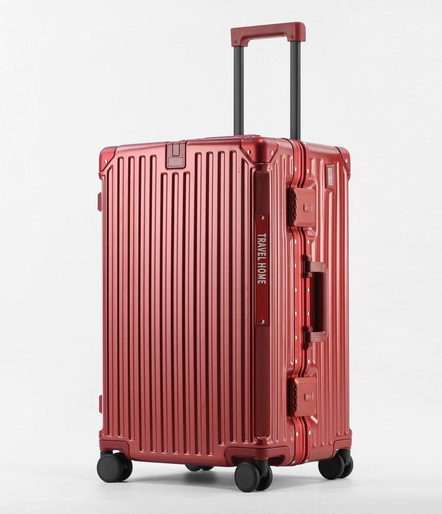 Large 24/26-Inch Multifunctional Aluminum Frame Suitcase with Universal Wheels for Men & Women's Travel