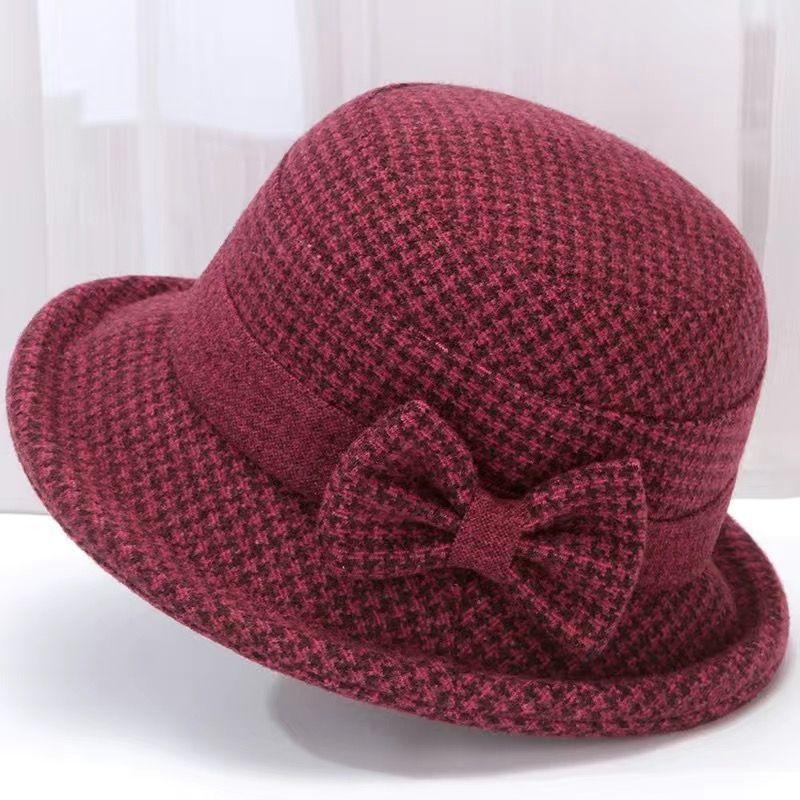 Осенне-зимняя вязаная шляпа-бантик с цветными блоками, утолщенная, повседневная, для спорта на открытом воздухе, теплая, с широкими полями