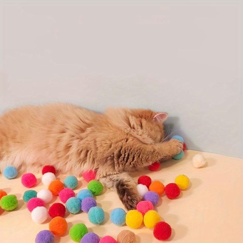 Interactive Cat Toys For Creative Kittens: Launch Training, Mini Pompoms Games, Stretch Plush Ball & More!