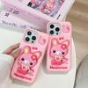 Adorable Rabbit Phone Case for iPhone 17/16/15/14 Pro Max Stand - Cute Style